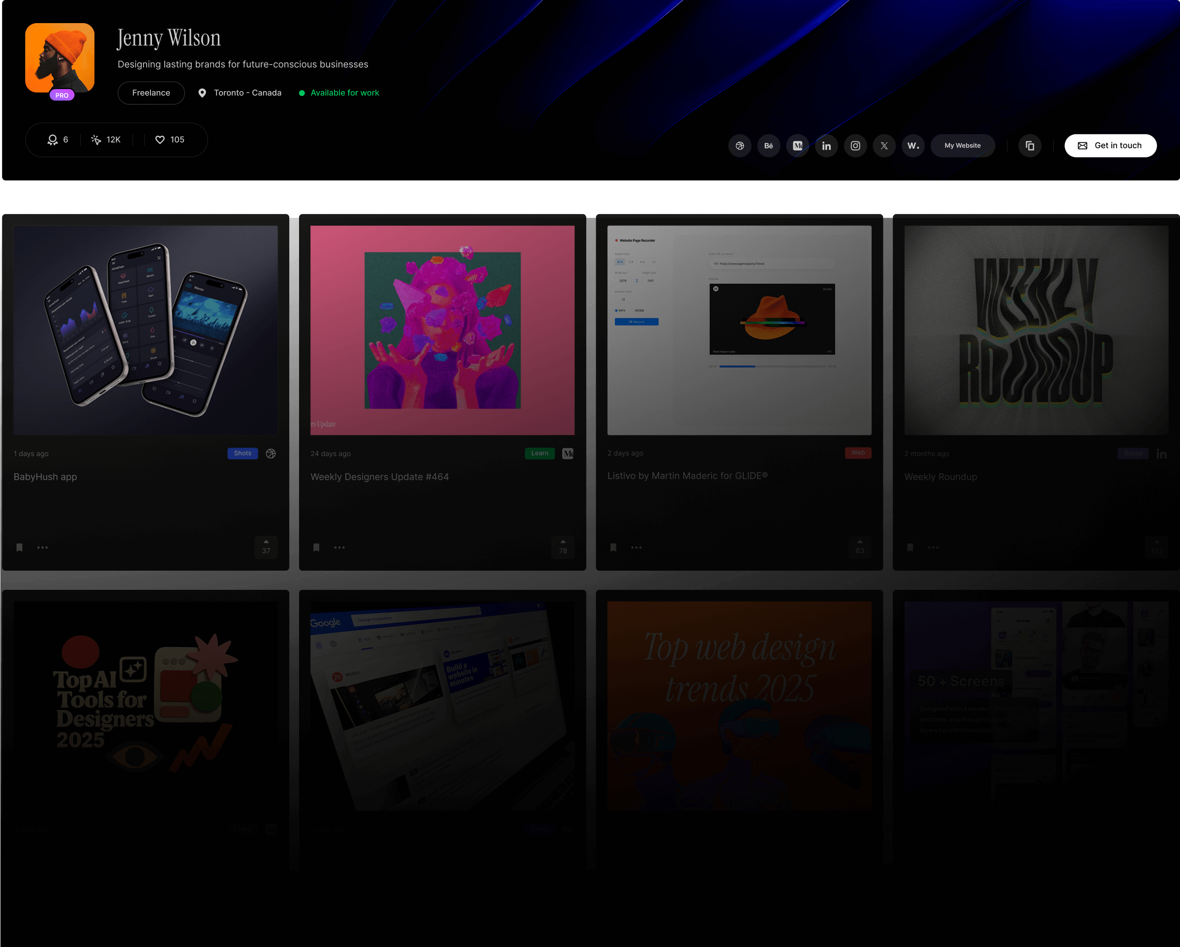 Creative identity showcase