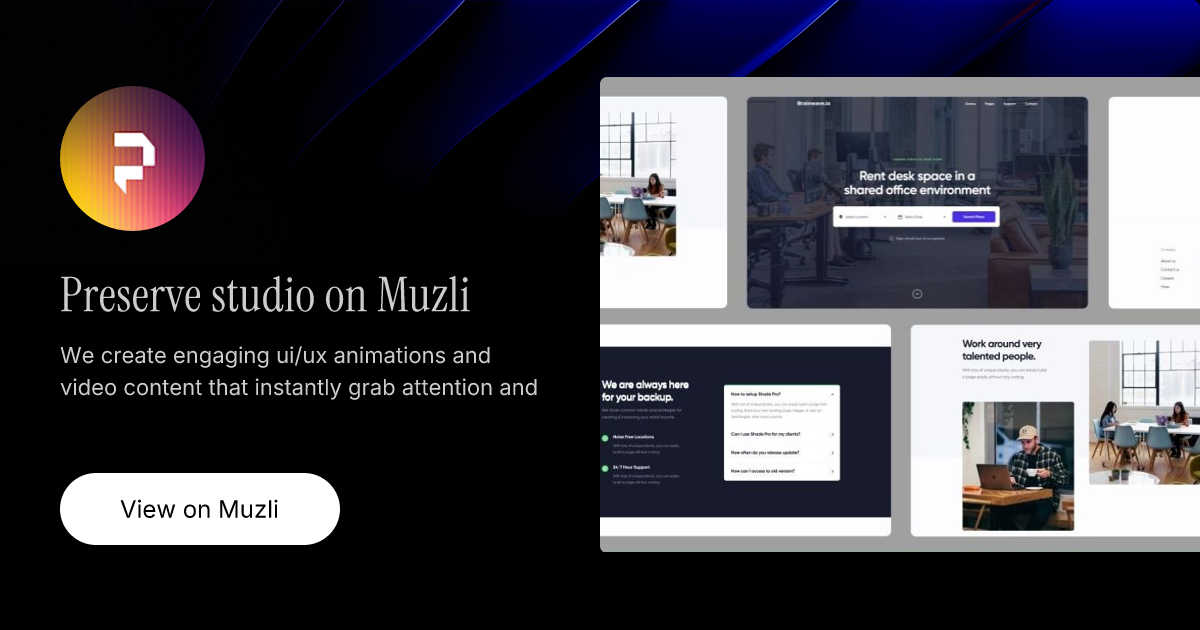 Preserve studio on Muzli